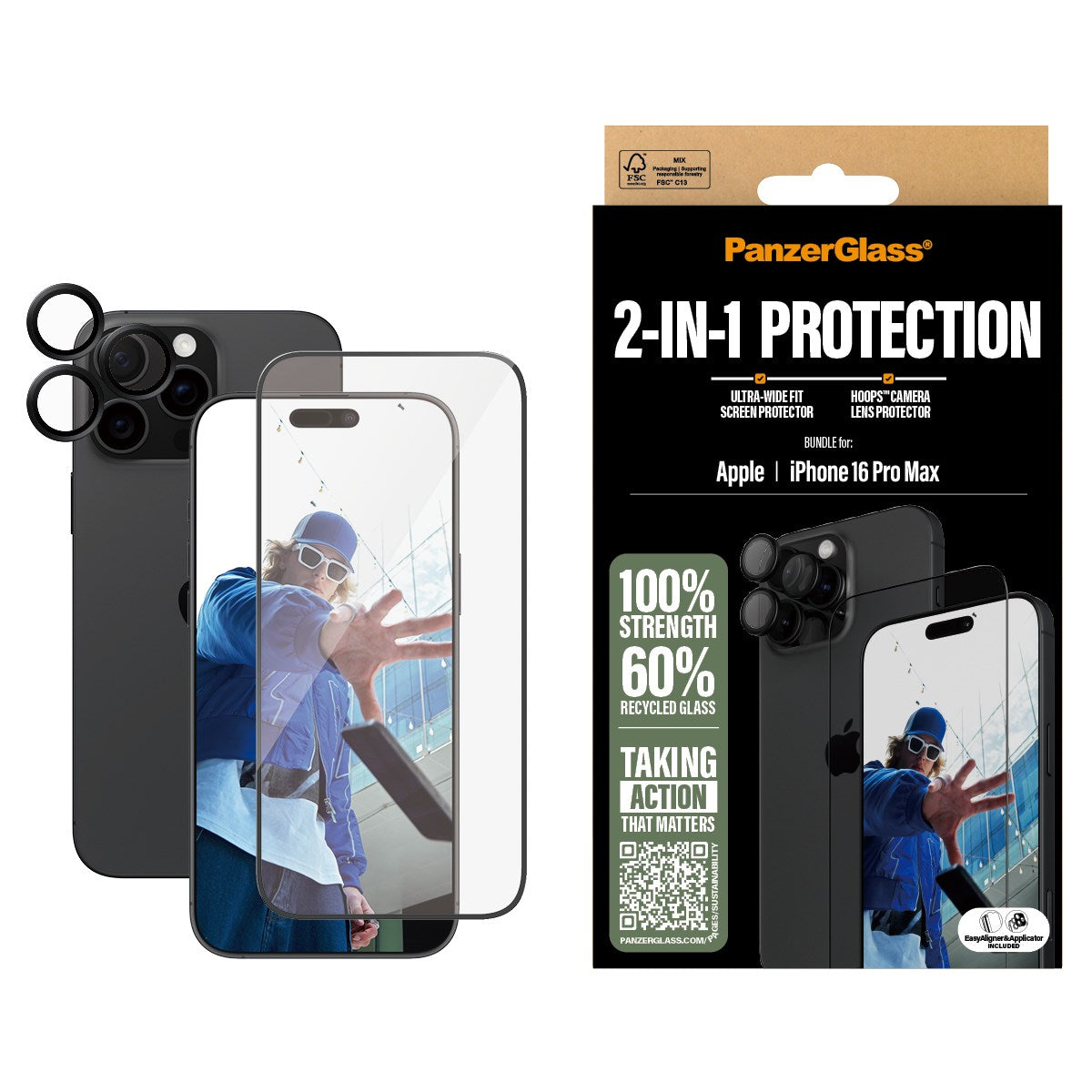 PanzerGlass® 2-in-1 Bundle iPhone 16 Pro Max